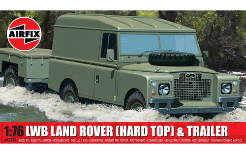 (SO) 1/76 Airfix WLWB Land Rover Hard Top & Trailer Plastic Model Kit