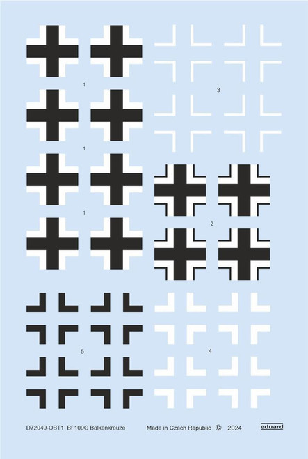 (SO) 1/72 Eduard Bf 109G Balkenkreuze DECAL for EDUARD