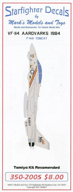 (SO) 1/350 Starfighter Decals VF-114 Aardvarks CVW-11 1984