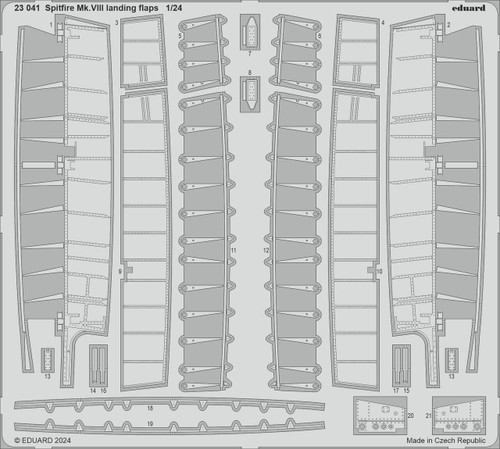 (SO) 1/24 Eduard Spitfire Mk.VIII landing flaps Photo etched set for AIRFIX