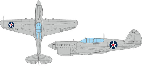 (SO) 1/48 Eduard P-40E US national insignia w/ red center MASK