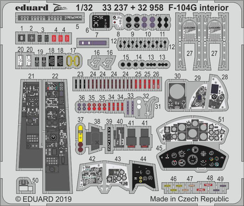 (SO) 1/32 Eduard F-104G interior for ITALERI