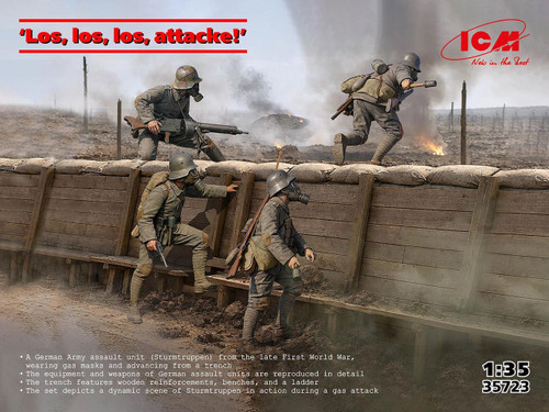 (SO) 1/35 ICM Los, los, los, attacke! WWI German Figure Set - PREORDER