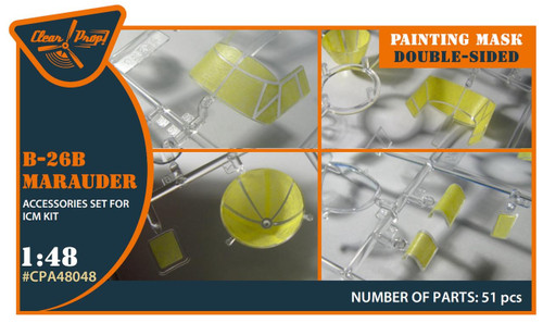 (SO) 1/48 Clear Prop B-26B double-sided painting mask (ICM)