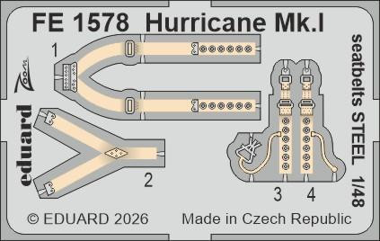 (SO) 1/48 Eduard Zoom Set Hurricane Mk.I seatbelts STEEL For ARMA HOBBY