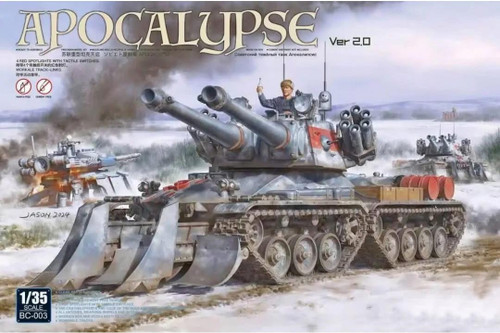 (SO) 1/35 Border Model Apocalypse 2.0 Tank from Red Alert Game Plastic Model Kit