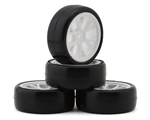 eXcelerate 1/10 Pre-Mounted Touring Car Carpet Tires (White) (4)