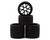 eXcelerate R12 1/12 Front & Rear Pan Car Rubber Pre-Mounted Tires Set (Black)
