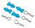 Hobby Details Pro Aluminum Easy Pull 1/10 & 1/8 Body Clips (Blue) (4)