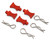 Hobby Details Pro Aluminum Easy Pull 1/10 & 1/8 Body Clips (Red) (4)