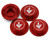 (SO) Kyosho Serrated Flanged Aluminum 17mm Capped Wheel Hex Nuts (Red) (4)