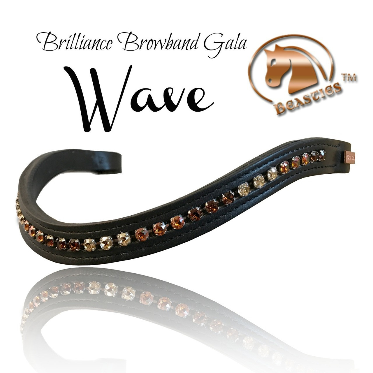 New Sparkly Curve shape Browband ideal for dressage showing Bridle clear crystal 