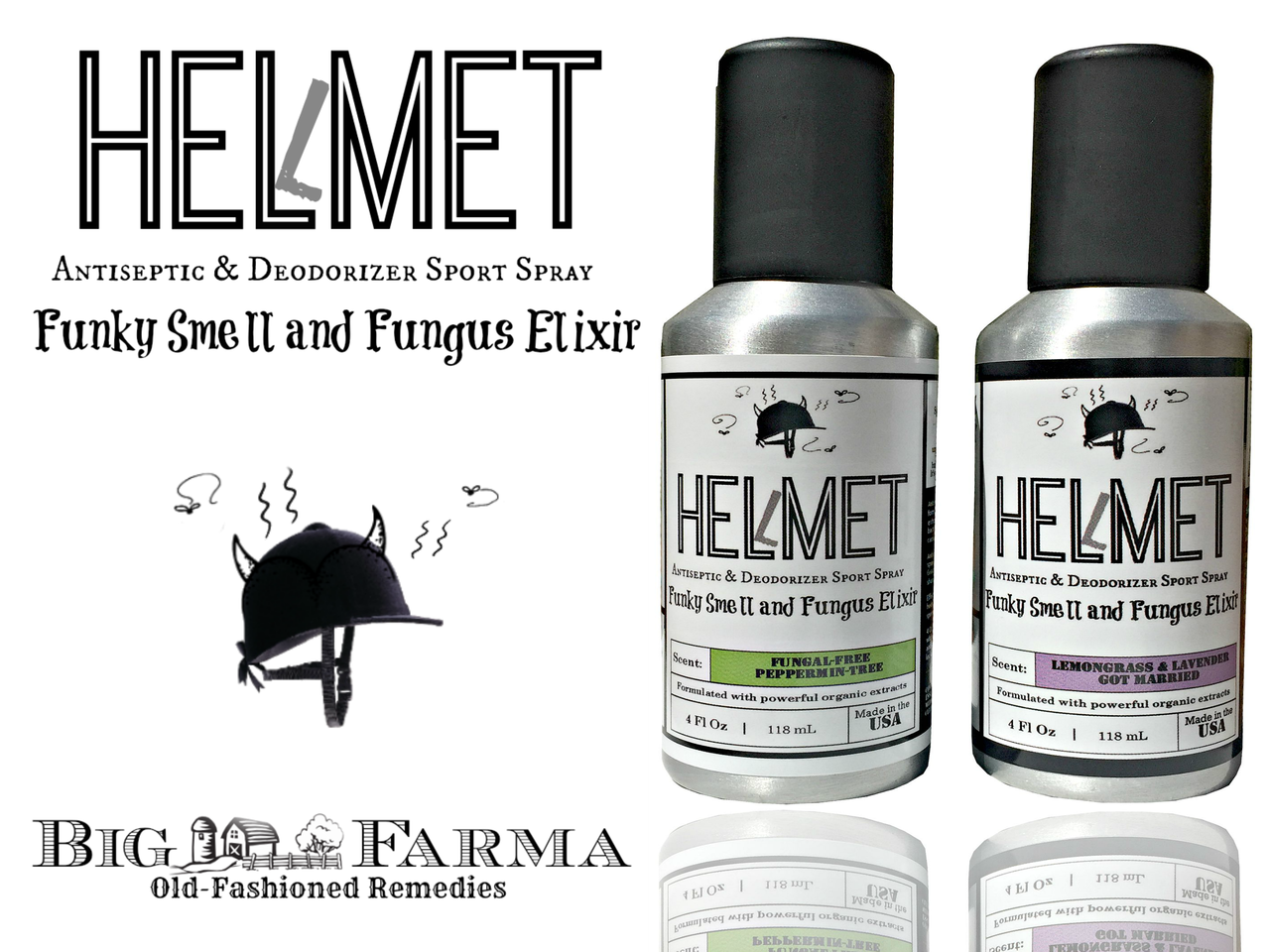 Helmet Deodorizer and Antiseptic Sport Spray Formulated with Organic