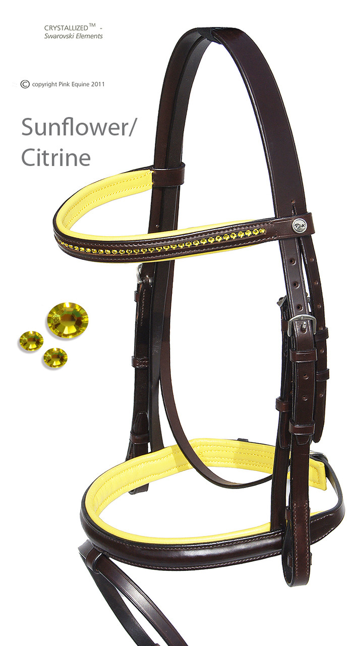 Cheek Pieces for Pink Equine Bridles Brown Leather Size Full