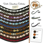 Stunning Dressage Browbands | Volte Transitions Collection - Genuine Swarovski Crystals Alternating in Two Sizes and a Variety of Bling Colors.