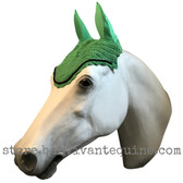 Apple Green Horse Bonnet (Shown here with black trim).