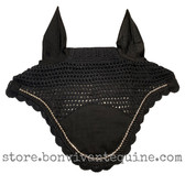Black Horse Bonnets | Fly Veil | with Bling and #7 Black Rope/Cord Trim
