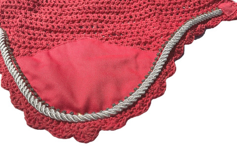 Zoom to View: Coral Bonnet with Light Silver Rope Zoom to View: Coral Bonnet with Light Silver Rope