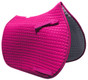 Magenta / Hot Pink English Saddle Pad.  Shown here with black piping.