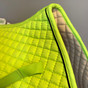 Zoom to View:  Neon Lemon-Lime All-Purpose Saddle Pad with black piping.