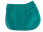 Teal All-Purpose English Saddle Pad Shown Here with Gray Piping