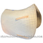 Champagne Butter Cream Dressage Saddle Pad with Matching Cream Piping.