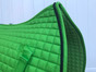 Zoom to View:  Lime Green Dressage Saddle Pad - Shown here with black accent rope/cord.