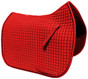 Gorgeous and Vibrant Red Dressage Saddle Pad Color (Shown here with black piping/trim).
