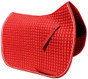 Gorgeous and Vibrant Red Dressage Saddle Pad Color (Shown here with white piping/trim).