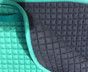 Zoom to view flannel underside and color of this teal pony saddle pad (flannel color may vary from what is shown in photo).