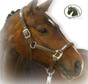 Brown Leather Bling Halter - Adjusts on Both Sides of the Crown and on the Noseband