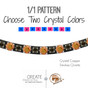 2.	1/1 Pattern:  Choose two crystal colors which will alternate every other stone with the custom browband.  Simple, fun and flattering.