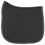 Black with White Piping X-Long Dressage Saddle Pads.