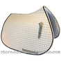 Beige All-Purpose English Saddle Pad.  Shown here with black #7 accent rope/cord.