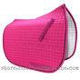 Hot Pink Dressage Saddle Pad with Black Piping - Gorgeous and bright magenta pink coloring that looks stunning on horse coats of all colors!  Also available in pony and all-purpose sizes.