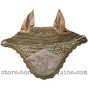 Khaki Beige Horse Bonnets | Fly Veil | with Bling and #25 Bright Gold Rope/Cord Trim