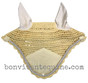 Champangne Butter Cream | Fly Veil | with Bling and  #41 Light Silver Rope/Cord Trim