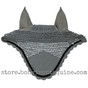 Gray Horse Bonnets | Fly Veil | with Bling and #7 Black Rope/Cord Trim