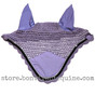 Lilac/Lavender Purple Horse Bonnets | Fly Veil | with Bling and #7 Black Rope/Cord Trim