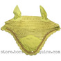 Lemon Yellow Horse Bonnets | Fly Veil | with Bling and #25 Bright Gold Rope/Cord Trim