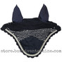 Navy Blue | Fly Veil | with Bling and  #41 Light Silver Rope/Cord Trim