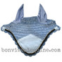 Periwinkle Smoke Horse Bonnets | Fly Veil | with Bling and #7 Black Rope/Cord Trim