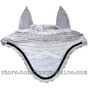 White Horse Bonnets | Fly Veil | with Bling and #7 Black Rope/Cord Trim