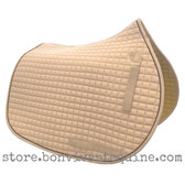 Beige Pony English Saddle Pad.  Shown here with black piping/trim.