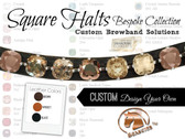 Bespoke, Design Your Own Square Crystal Custom Browbands | Perfect Square Halts Gala by Beasties™
