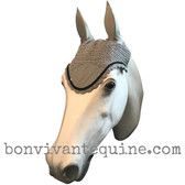 Gray Fly Veil / Horse Bonnet (Shown here with black trim).