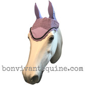 Lilac Lavender Purple Fly Veil / Horse Bonnet (Shown here with black trim).