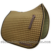 New Butterscotch/Camel Colored Dressage Saddle Pad with black accent rope cording by PRI Pacific Rim