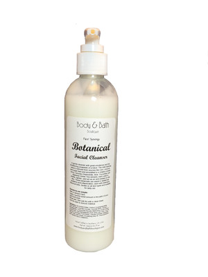 pump bottle of botanical facial wash cleanser