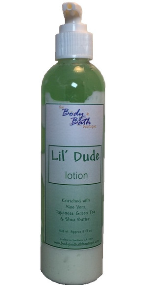 bottle of lil' dude lotion kids